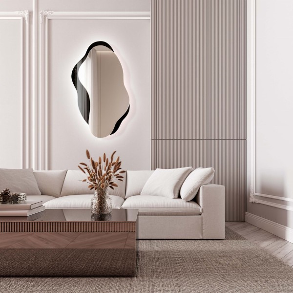 Lustro Libido - podświetlane czarne dekoracyjne. GieraDesign