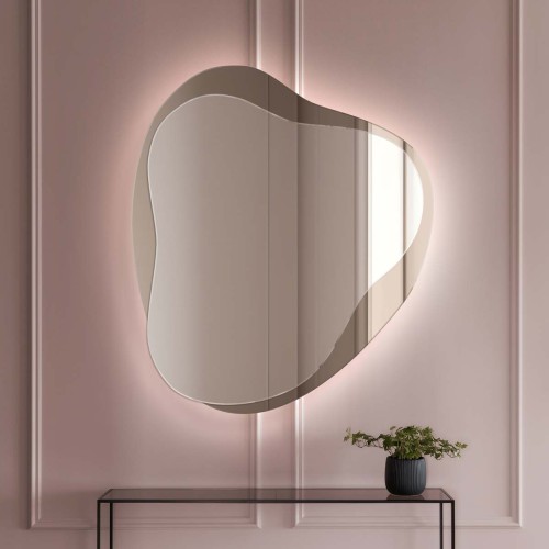 Lustro Amo podświetlane brązowe asymetryczne. GieraDesign