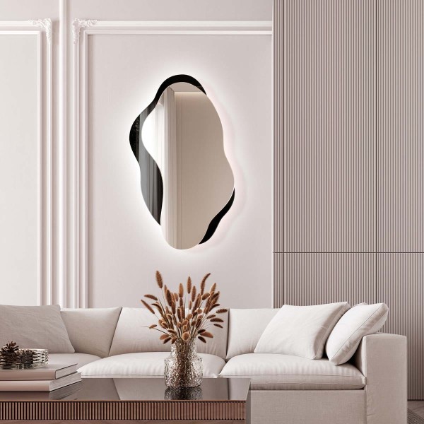 Lustro Libido - podświetlane czarne dekoracyjne. GieraDesign