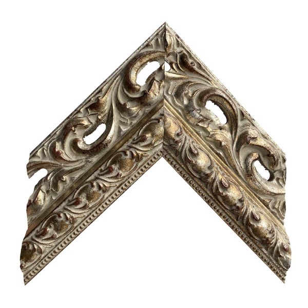 Bogato zdobiona rama lustra Ofelia w kolorze złota piaskowego, GieraDesign.