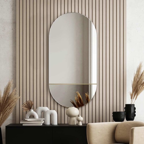 Lustro Novi grafitowe – owalne dwukolorowe. GieraDesign