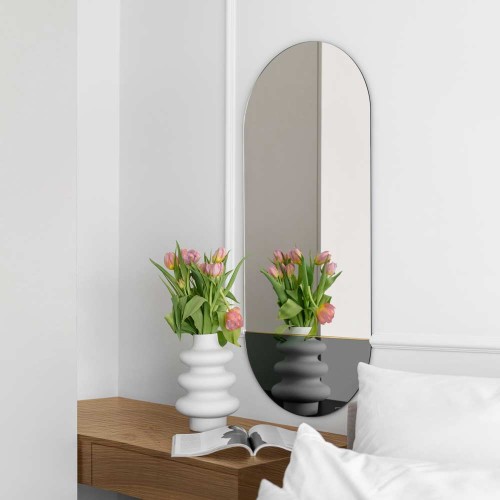 Lustro Novi grafitowe – owalne dwukolorowe. GieraDesign