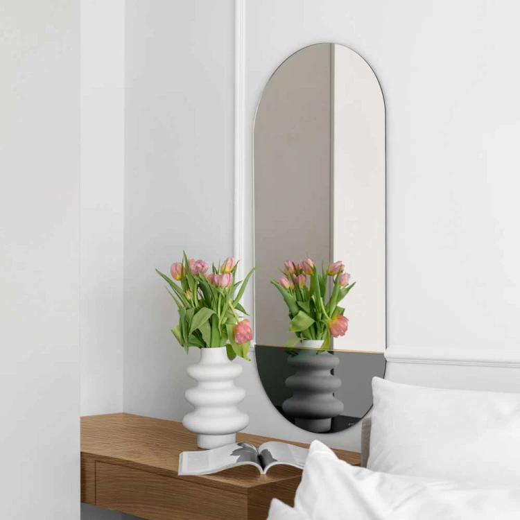 Lustro Novi grafitowe – owalne dwukolorowe. GieraDesign