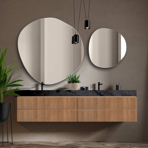 Nieregularne lustro Lapis w łazience, GieraDesign.