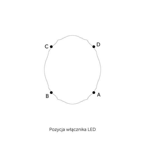 Pozycje włącznika bezdotykowego w stylowym lustrze do łazienki Grand Mono LED, GieraDesign.