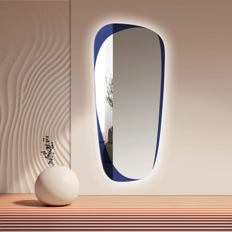 Lustro Isle Elong blue z podświetleniem led. | GieraDesign