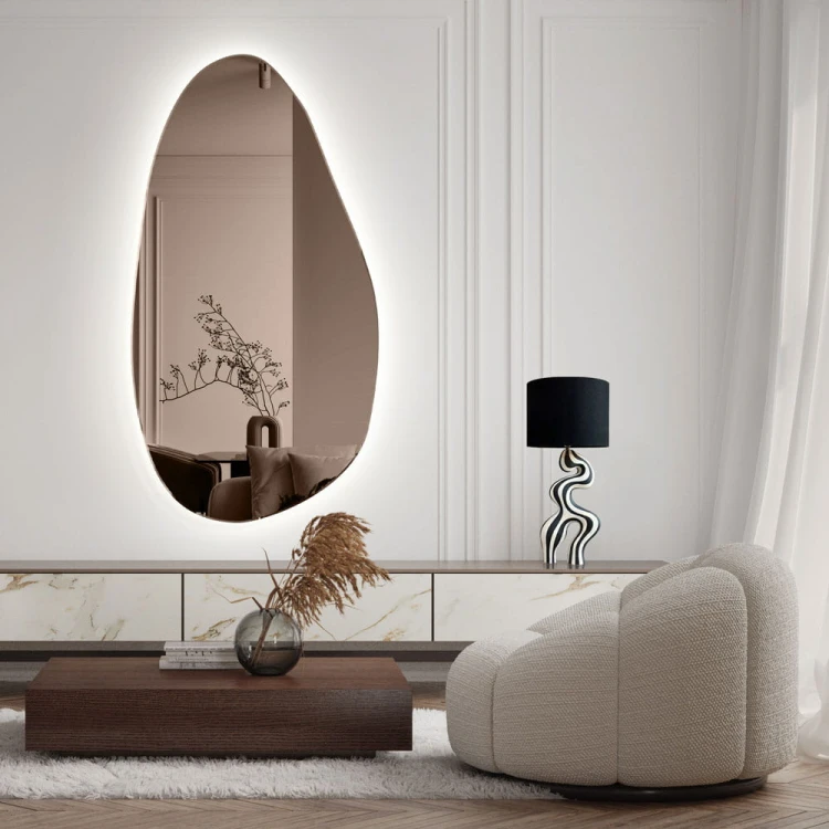 Lustro Plama no.1 brązowe z podświetleniem LED | GieraDesign