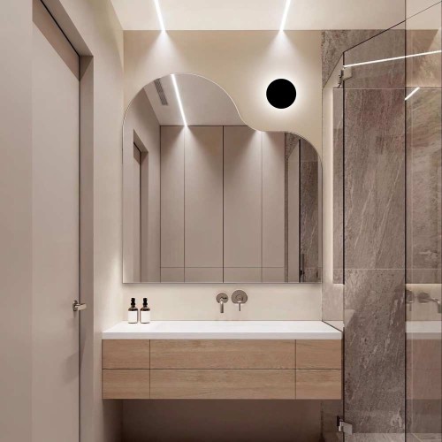 Sierra - Lustro prostokątne z falą u góry. GieraDesign