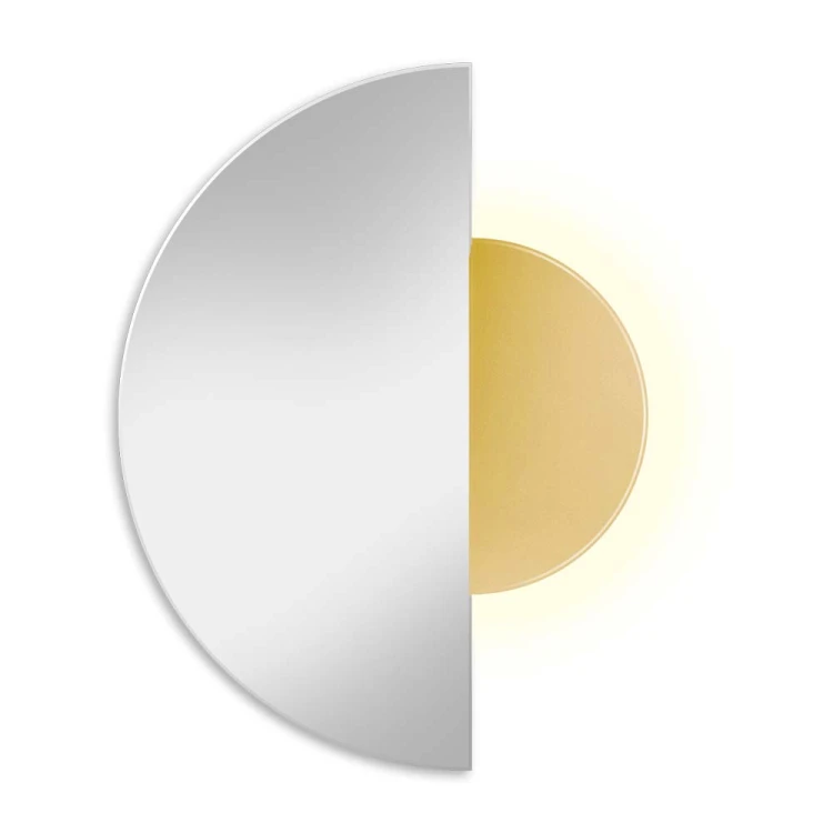 Lustro podświetlane Luna gold do salonu. GieraDesign