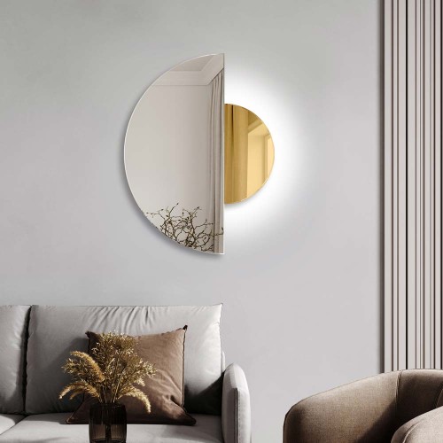 Lustro Luna gold LED do salonu od GieraDesign.