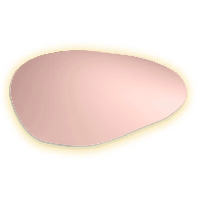 Lustro Plama no. 1 miedziane nieregularne LED na białym tle, GieraDesign.