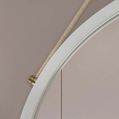 Lustro Scandi Power Cream wiszące białe - zawiesie, GieraDesign