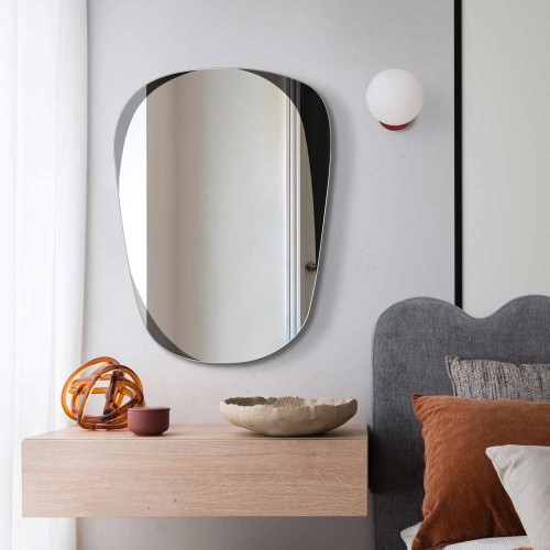 Lustro asymetryczne Isle w grafitowej ramie. GieraDesign