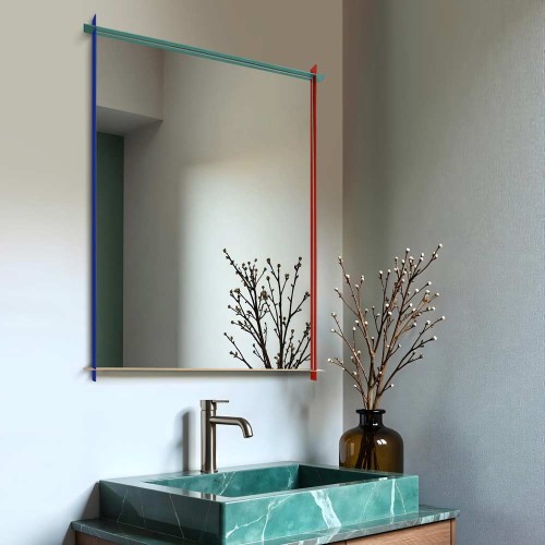 Lustro loftowe w kolorowej ramie Monda Slim. GieraDesign