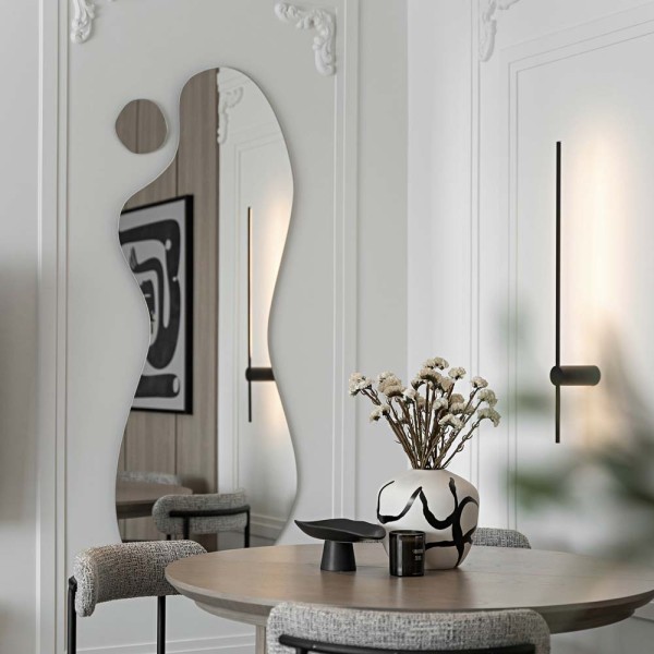 Lustro Plama no.4 w jadalni, projekt wnetrza: Sandra Białkowska @dobry.uklad, GieraDesign.