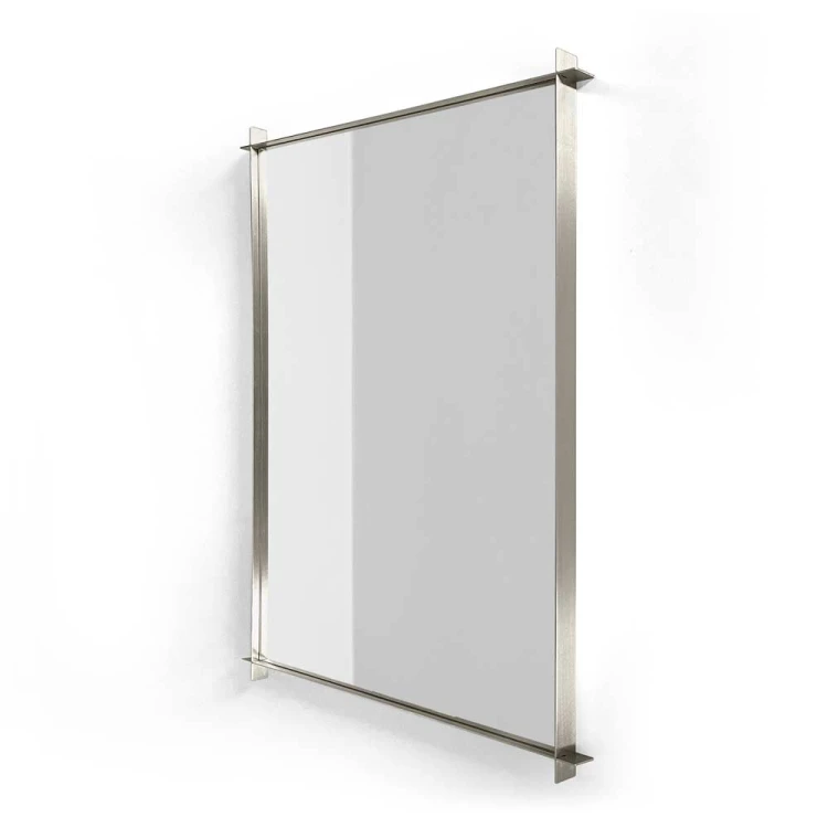Lustro Monda Slim Steel w stalowej szczotkowanej ramie. GieraDesign