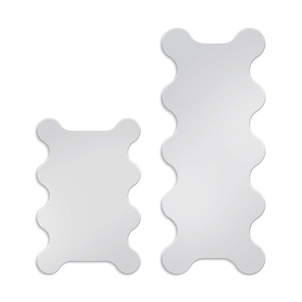 Lustro Zola falowane dekoracyjne w dwóch proporcjach na białym tle. GieraDesign