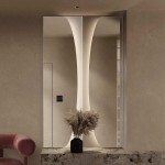 Lustro Between Sand LED – wąskie długie piaskowane