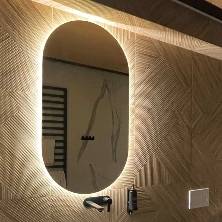 Lustro owalne łazienkowe z podświetleniem LED, Pilo od GieraDesign