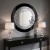 Duże lustro glamour czarne ze srebrną mozaiką nad komodą. GieraDesign