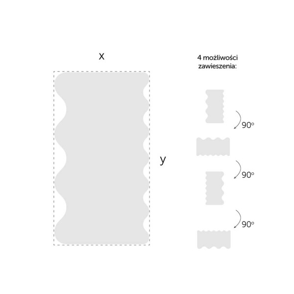 Możliwości zawieszenia lustra Rumba, GieraDesign.