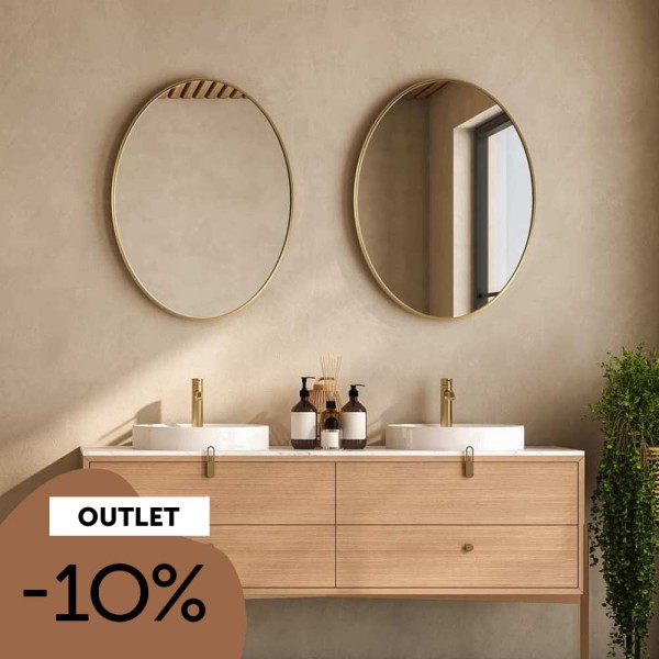 Lustro Scandi slim owalne złote OUT111 GieraDesign.