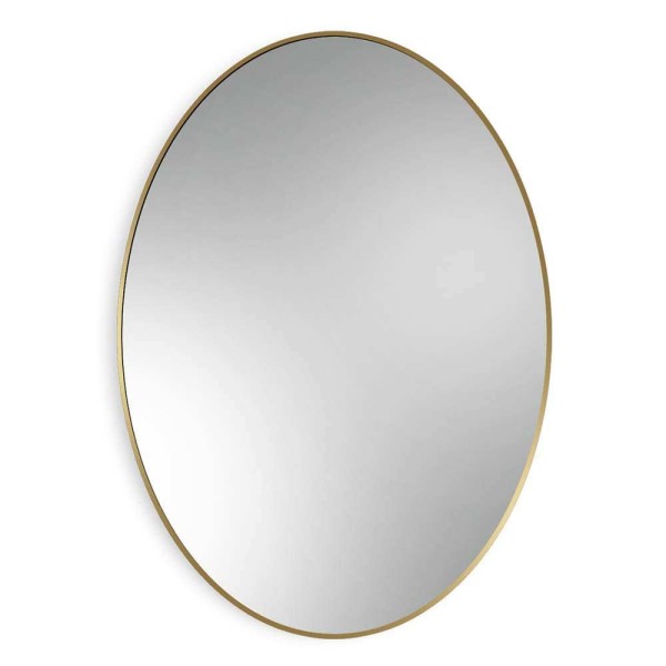 Lustro Scandi slim owalne złote na białym tle,GieraDesign.