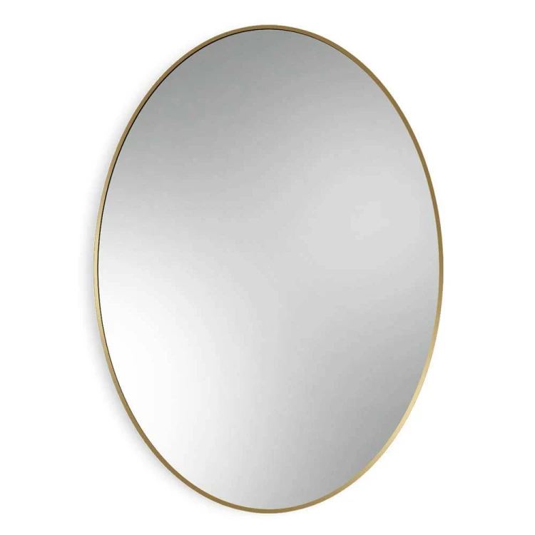 Lustro Scandi slim owalne złote na białym tle,GieraDesign.