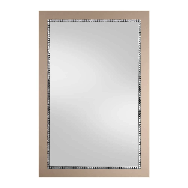 Lustro w brązowej ramie Bracelet SQ w stylu glamour, na białym tle