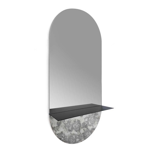 Lustro Novi Corrosi – owalne z metalową półką. GieraDesign