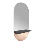 Lustro Novi miedziane – z metalową półką