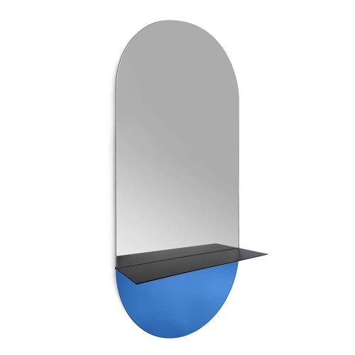 Lustro Novi niebieskie z metalową półką. GieraDesign