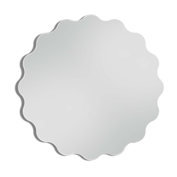 Lustro Holly okrągłe falowane na białym tle. GieraDesign