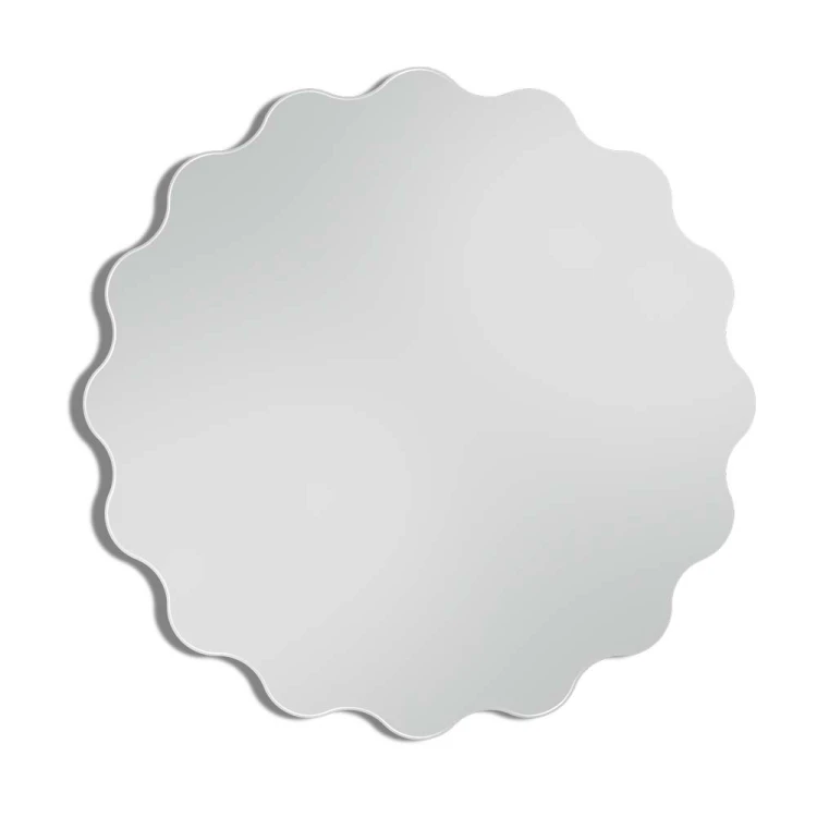 Lustro Holly okrągłe falowane na białym tle. GieraDesign