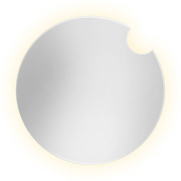 Podświetlane lustro Pico okrągłe z wycięciem na kinkiet. GieraDesign