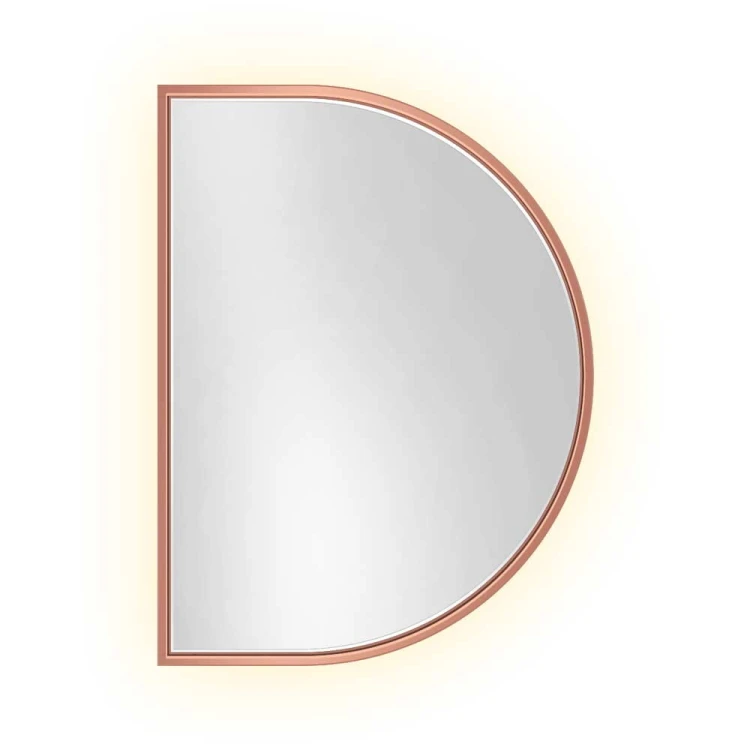 Lustro Portla Wide duże w miedzianej ramie, podświetlane LED. GieraDesign