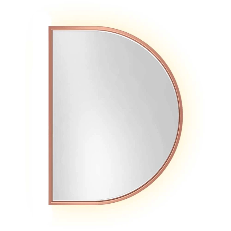 Lustro podświetlane LED Portla Wide duże w miedzianej ramie,GieraDesign.