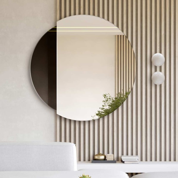 Lustro do ozdobne do salonu Eclipse - okrągłe z czarną wstawką. GieraDesign