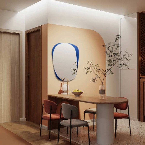 Lustro Isle niebieskie w jadalni. | GieraDesign