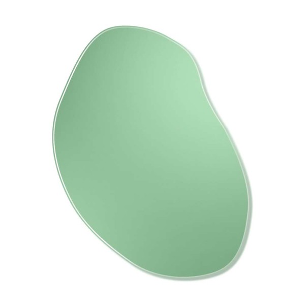 Lustro nieregularne Plama no.3 zielone na białym tle.