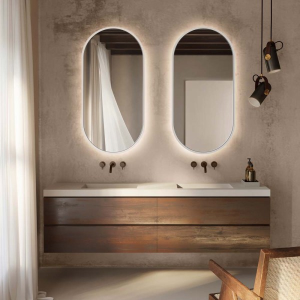 Lustro Ambient – podświetlane białe . GieraDesign