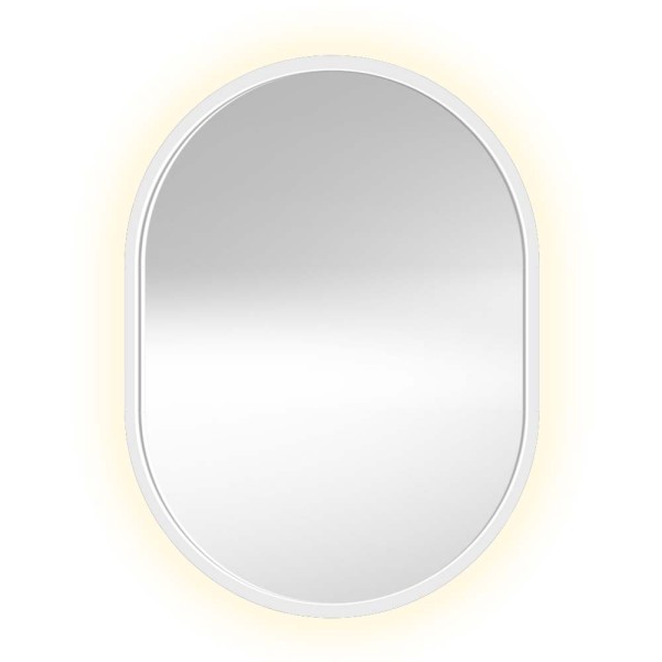 Lustro podświetlane Ambient białe w pękatym kształcie, GieraDesign.