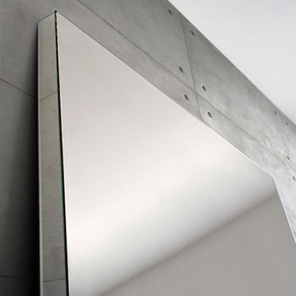 Lustro prostokątne z lustrzanym bokiem  Silver Block, nowoczesne, minimalistyczne GieraDesign