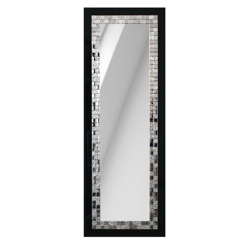 Długie prostokątne lustro do korytarza Glamour SQ czarne . GieraDesign