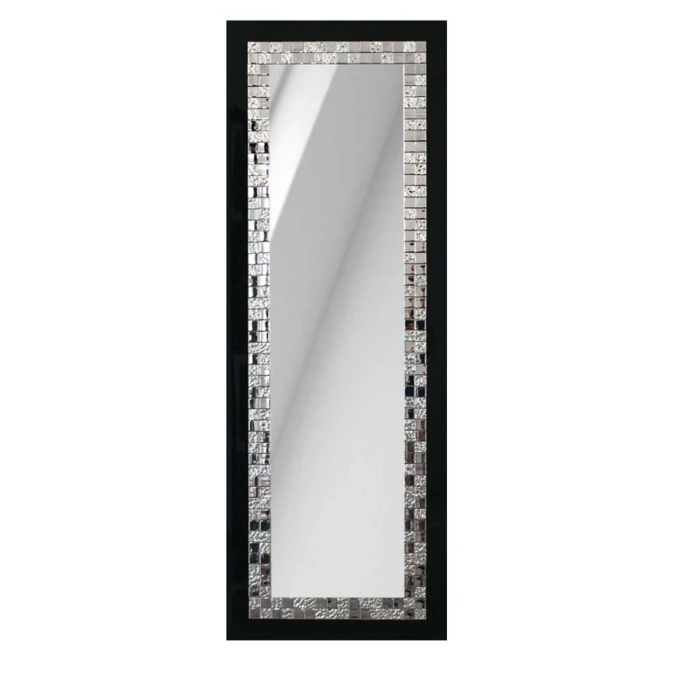 Długie prostokątne lustro do korytarza Glamour SQ czarne . GieraDesign