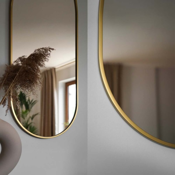 Lustro do korytarza Ambient Slim złote zbliżenie. GieraDesign