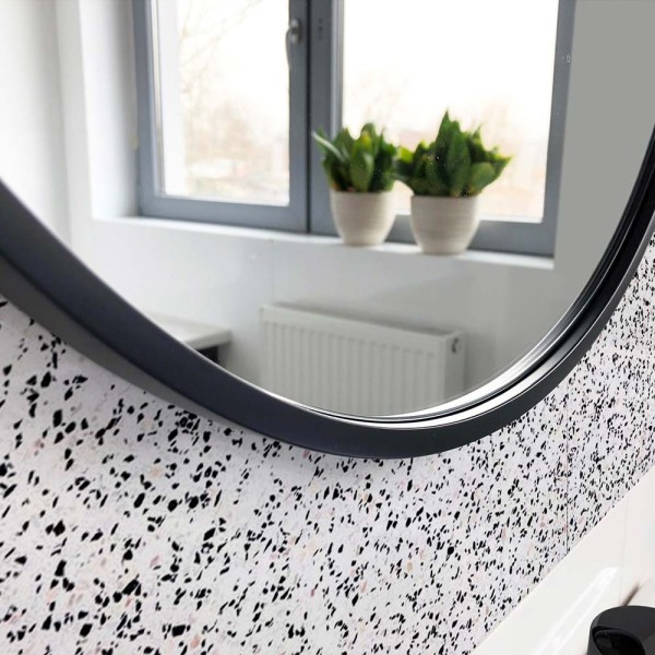 Lustro  Ambient Slim -  owalne czarne do korytarza zbliżenie na ramę GieraDesign