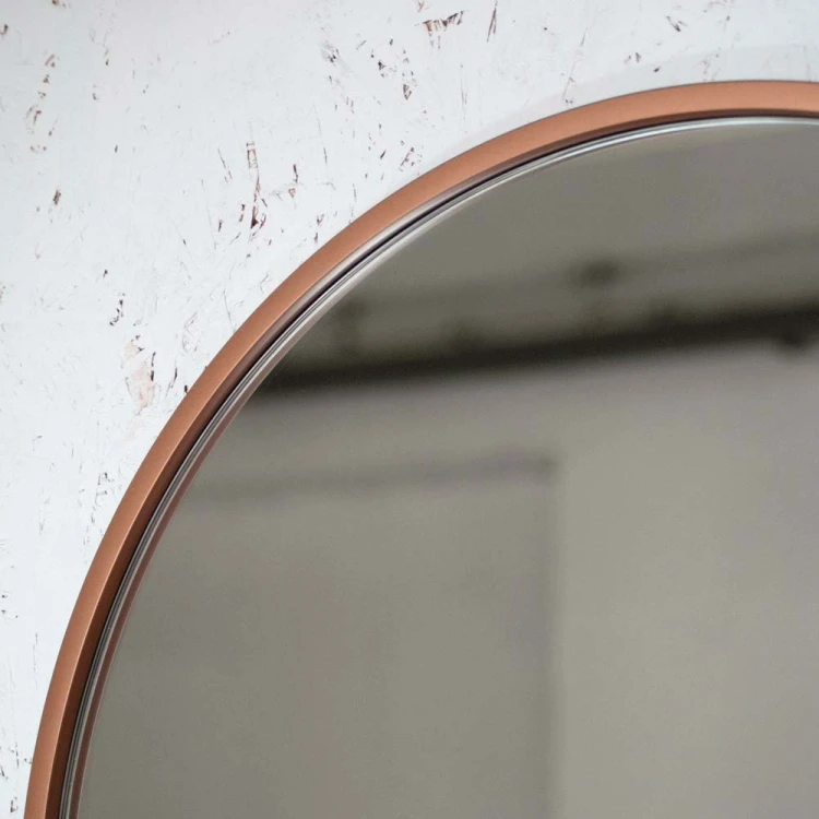 Lustro Ambient Slim - miedziane korytarzowe zbliżenie na ramę GieraDesign