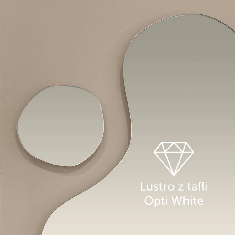 Lustro wykonane z tafli opti white. GieraDesign