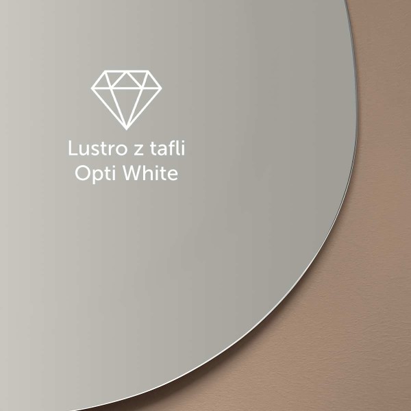 Lustro wykonane z tafli opti white. GieraDesign